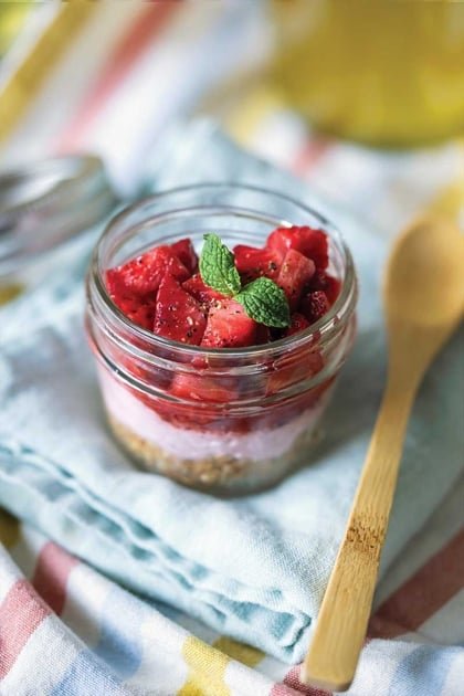 Strawberry Coconut Powers with mint and black pepper